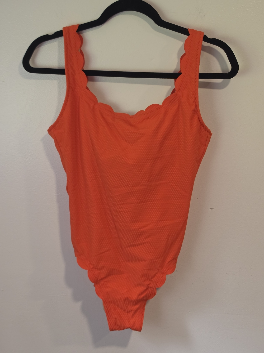 J. Crew Bright Orange Scalloped One-Piece Swimsuit Women's Size 2